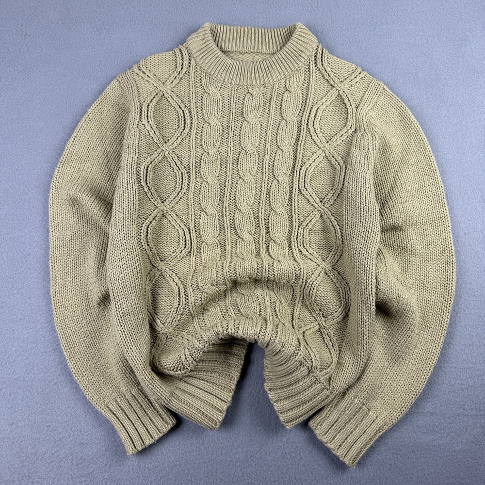 Faded Green Color‎ Size Small / XS Cable Knit Fisherman's Sweater Unbranded